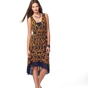 PRINCESS VERA WANG Size XS Mustard & Navy Sleeveless Dress